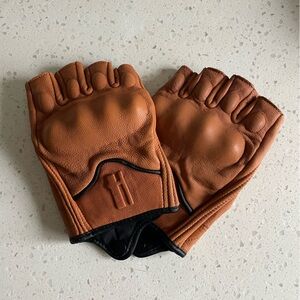 Tan Goat Leather Motorcycle Gloves